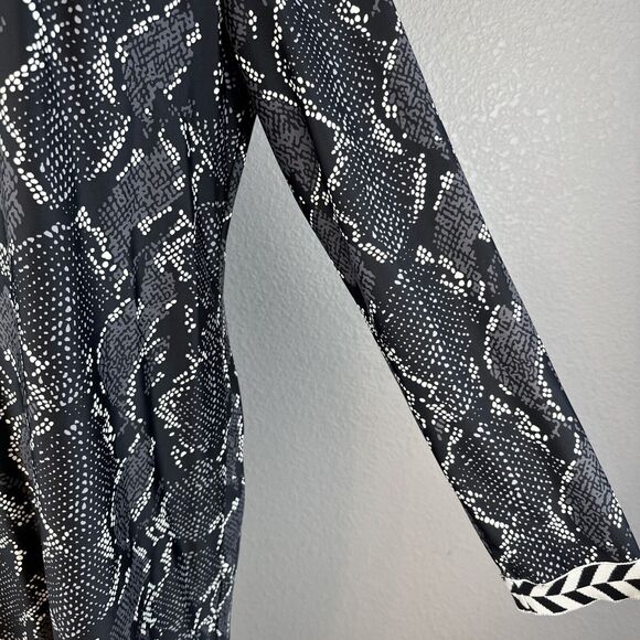 Jude Connally Womens Long Sleeve Shift Dress Size XL Black Snakeskin Jude Cloth - Picture 3 of 8